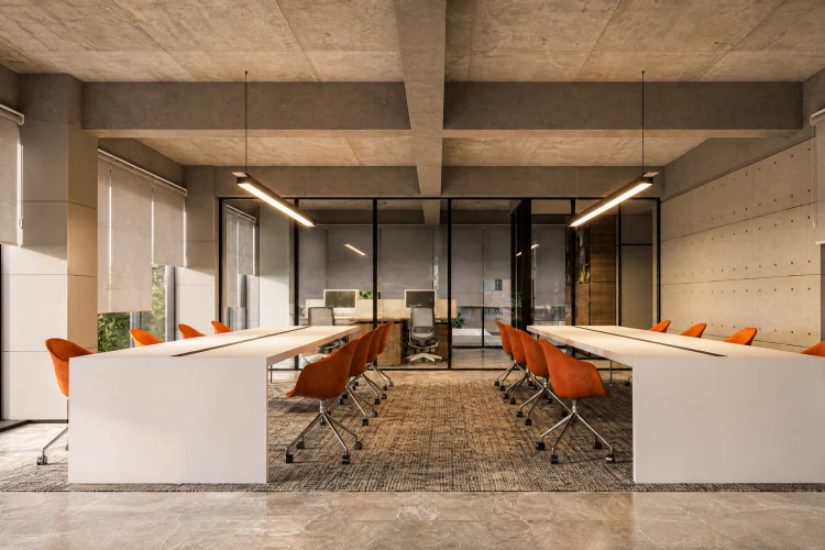 Project render of a collaborative working space