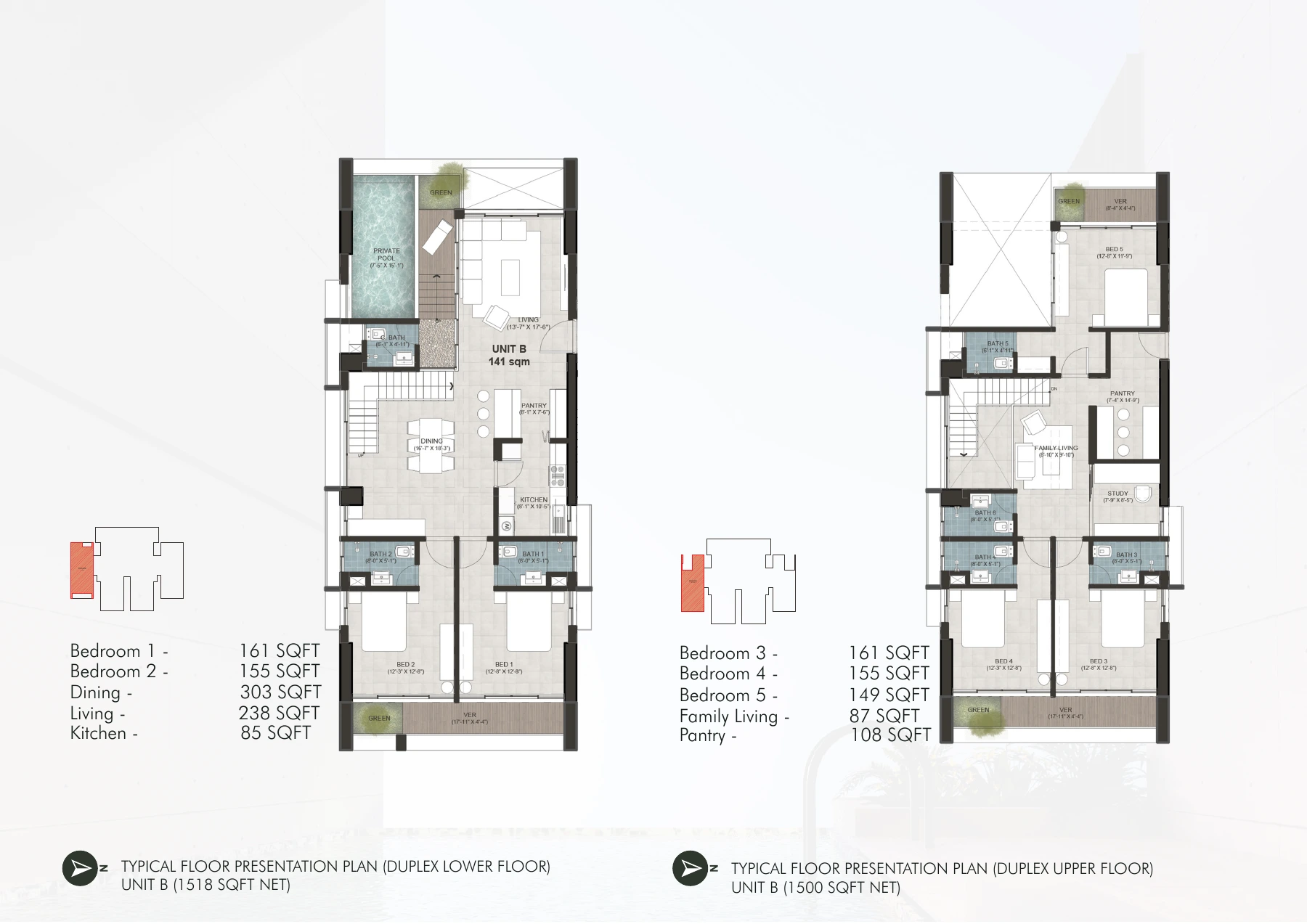 Unicorn Heights · Duplex B layout