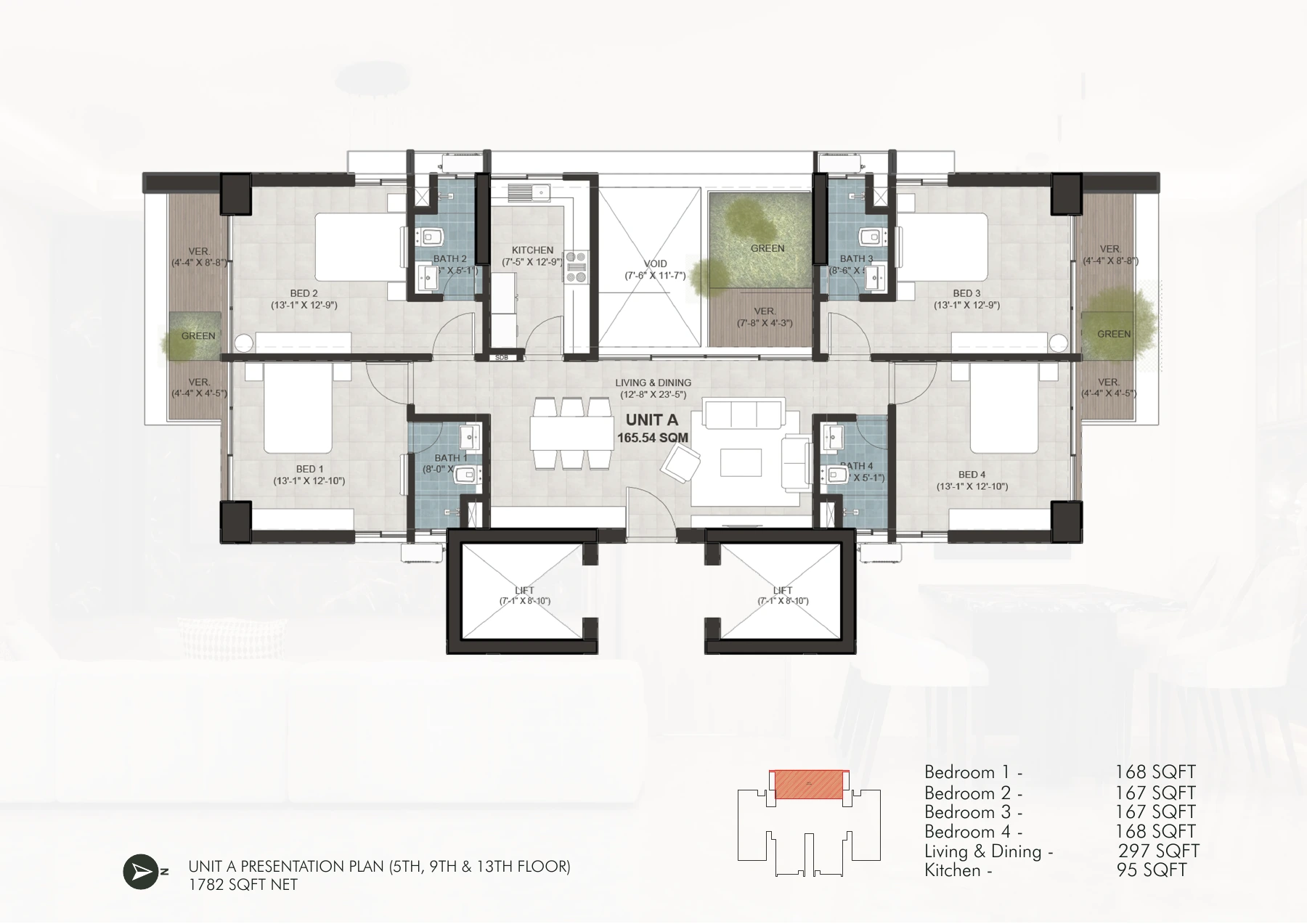 Unicorn Heights · Unit A layout