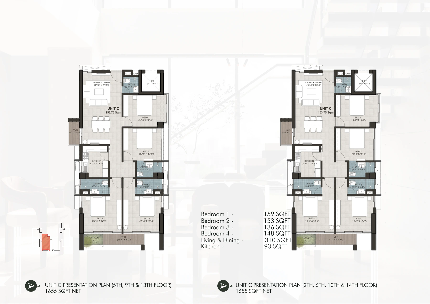 Unicorn Heights · Unit C layout