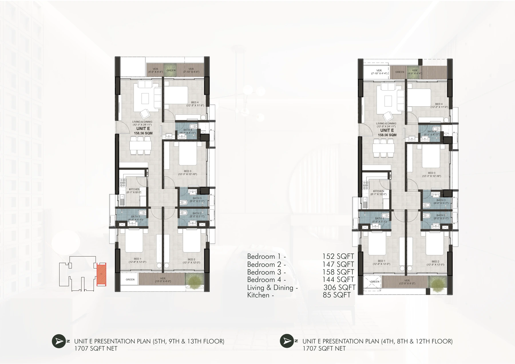 Unicorn Heights · Unit E layout